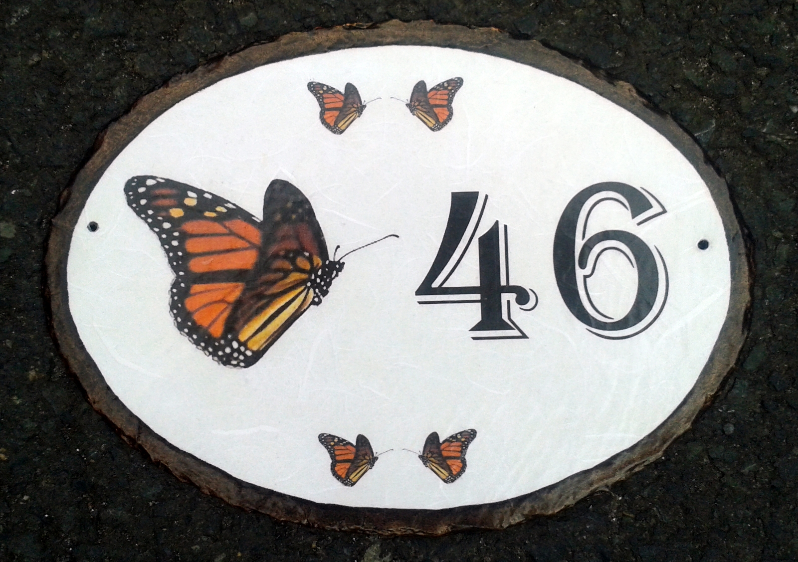 Butterfly 46 Slate House Sign